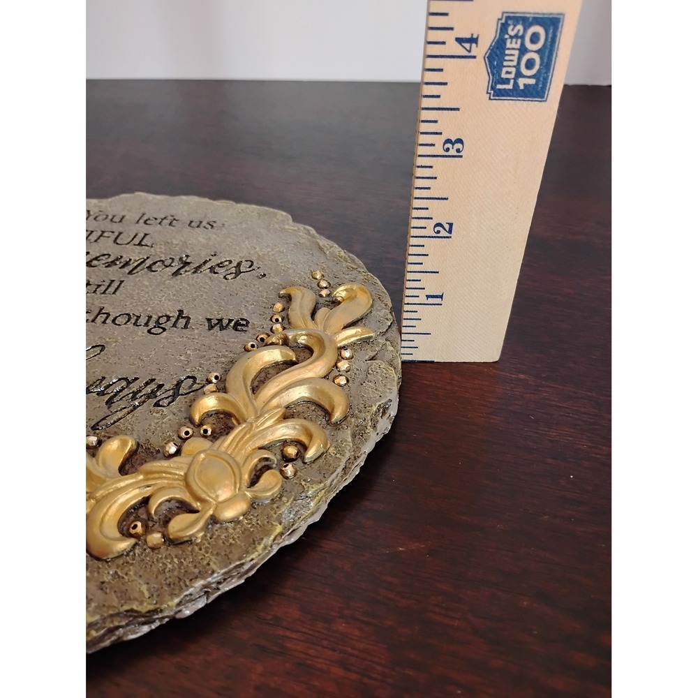 Carson Home Accents Memorial Stepping Stone Wall Plaque Gold Filigree 10 Inch - Picture 4 of 4